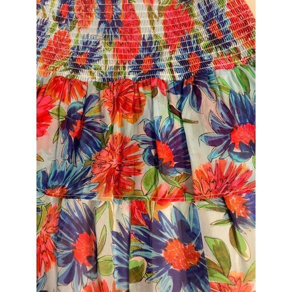 Milly Wyatt Paint Dahlia Print Skirt 4 - Picture 4 of 5